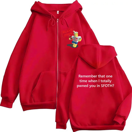 Funny Blame John Meme Zipper Hoodie Shedletsky Forsaken Fashion Autumn/Winter Sweatshirt Men Women Casual Oversized Coats Hoody