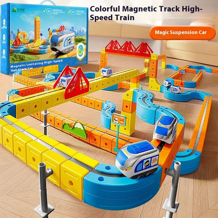 84-179Pcs Electric 3D High-Speed Train Set for Kids - Magnetic Track Building Vehicle Toy Educational DIY Set for Boys & Girls