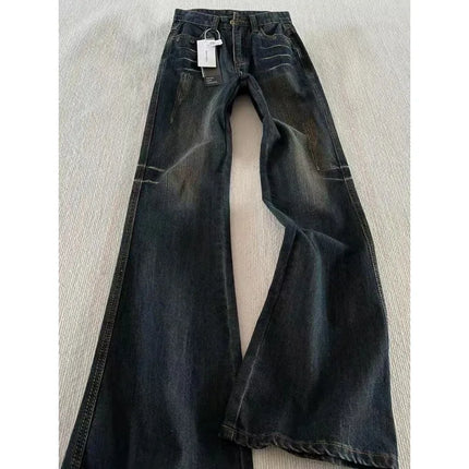 Classic Retro Flare Denim Men's Jeans Bootcut Stretch Cotton Men's Pants Vintage Style Unique Nostalgic Comfort Casual Slim