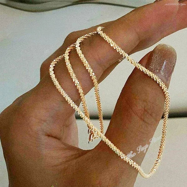 Stainless Steel Sparkling Clear Zircon Necklace for Women Girls Minimalist Clavicle Chain Fashion Delicate Jewelry Gift Wholesale