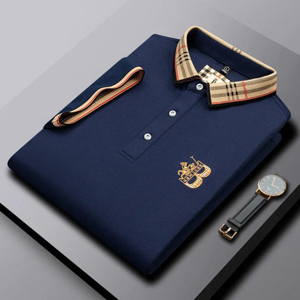 2025 New Luxury Men's Short-Sleeved Summer High-Quality Designer Boutique Brand Embroidered Polo Shirt Business Casual T-shirt