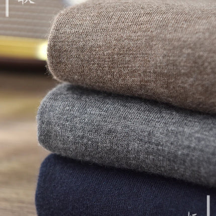 High quality 100% pure spun cashmere men's T-shirt casual solid color knitted pullover short sleeved POLO Neck Tees basic Tops