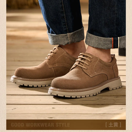Golden Camel Men's Shoes 2026 New Business Casual Soft-Soled Leather Shoes High-Quality Non-slip Velvet Warm Work Shoe