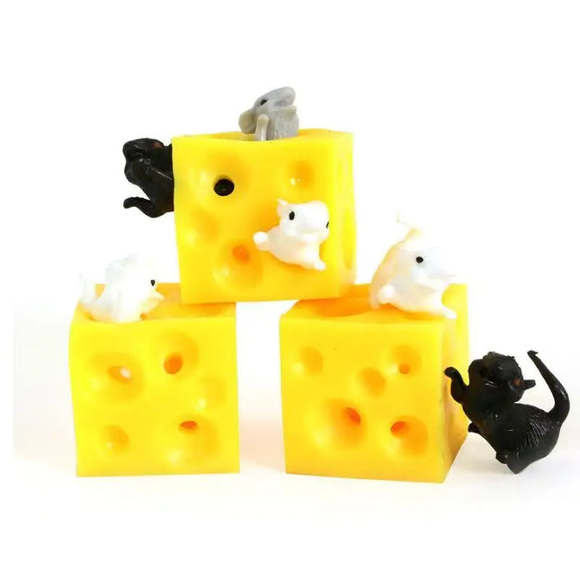 Stretchy Mice and Cheese Sensory Fidget Stress Relief ADHD Autism Anxiety Therapy Kids Toys Party Favors Classroom Prize