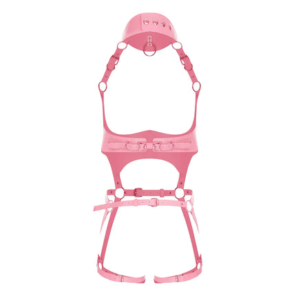 Women Lingerie Faux Leather Body Belt Harness Costume Accessory Choker And Bra Cage Hollow-out Adjustable Harness Body Straps