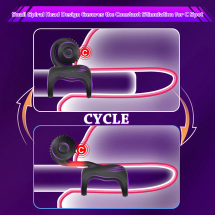 Spiral Cock Ring Vibrator 10 Vibration Clitoris Stimulation Penis Ring Male Delay Ejaculation Chastity Cage Sex Toy for Couples
