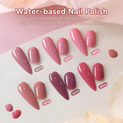LILYCUTE 7ml Water-Based Nail Polish Pink Gittler Color Long Lasting Quick Drying No Need of Lamp to Cure Nail Supplies For Nail