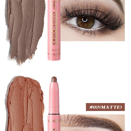 6Pcs Set Matte Effect Eyeshadow Stick   Natural and long-lasting Multi-purpose Shiny Metallic Matte Shimmer Highlighting Eyeline