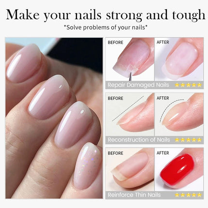 10ml Fiber Repair Base Gel for Damaged Thin Nails Founctional Nail Gel Polish Soak Off Vanish Nail Art Manicure Tool
