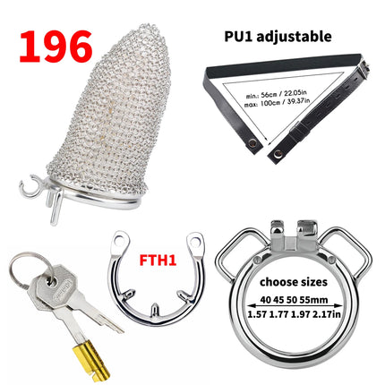 Soft Mesh Stainless Steel Male Chastity Cage Long Hollow Breathable Cock Restraint Device Erotic BDSM Bondage Toys for Men Gay