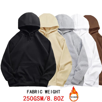Autumn Winter Thicken Hoodies Fleece Warm Hoodie Men Women Casual Solid Color Sweatshirts Harajuku Long Sleeve Pullover Unisex