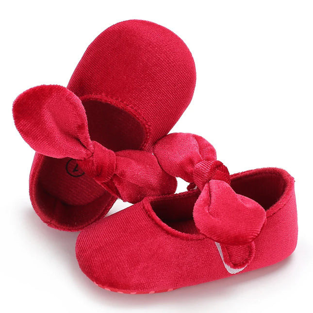 Fashionable Red Baby Shoes for Newborn Girls Cloth Bottom Elegant Noble Casual First Walking Shoes