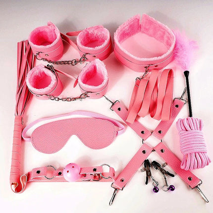 11Pcs SM Bondage Set Adult Intimate Toys Handcuffs Restraint Straps Bondage for Flirting Soft Comfortable Restraint for Couple