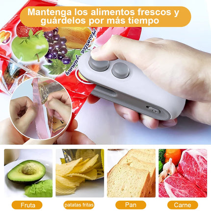 Mini Heat Bag Sealer Rechargeable Food Packaging Heat Sealer Handheld Plastic Bag Sealing Machine Food Package Clip Bag Sealer