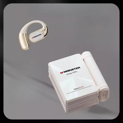 Monster AC530 Wireless Earbuds Waterproof Earhook Sports Headphones with ENC Noise Cancellation Double Fold Design
