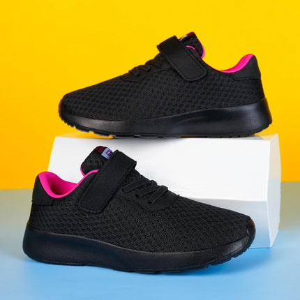 Boys' Breathable Running Shoes Lightweight Girls' Sports Shoes Seasonal Outdoor Children's Black Mesh Breathable Casual Shoes
