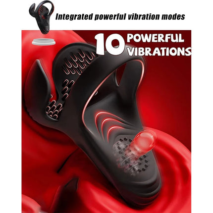 Remote Vibrating Cock Ring Male Remote Control Penis Ring Ejaculation Delay Testicle Stimulator Adult Sex Toy for Men Couple