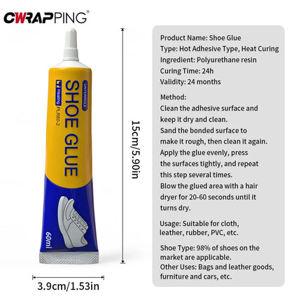 60ml Super Glue for Very Strong Shoes 1/2/3/5PCS for Sneakers Boot Leather Fast Repair Diy Transparent Liquid Glue Universal