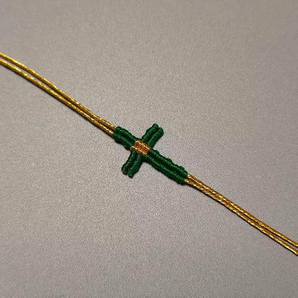 Hand-Woven Macrame Cross Bracelet Adjustable Bohemian Style Jewelry for Women Girls