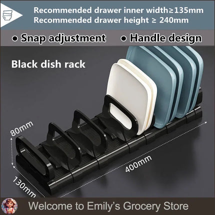 Retractable Drawer Bowls Plate Storage Holder Shelves Countertop Sink Supplies Shelf Kitchen Under Cabinet Adjustable Dish Rack