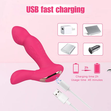 Remote Control Thrusting Vibrating Anal Expansion Prostate Massager Wiggling Anal Vibrator Butt Plug Adult Sex Toy for Men