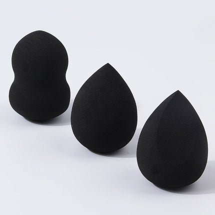 3/5PCS black makeup sponge powder puff set, a facial makeup tool that expands when exposed to water without powder sticking