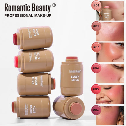 2-in-1 Cream Blush Stick - Waterproof Matte & Skin-Fusing, Long-Lasting Natural Red, Highly Pigmented & Easy Blend
