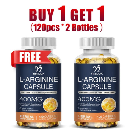 Buy 1 Get 1 Free! L-Arginine Supplement, Support Blood Flow, Energy & Heart Health, Pre-Workout Pump, Muscle Growth & Endurance