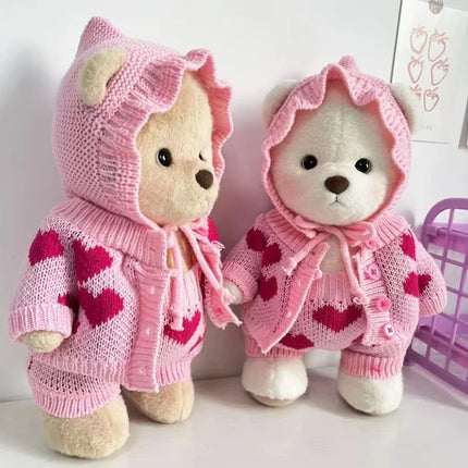 Hot Sale Only Selling Clothes 30cm Bear Doll Only Clothes Love Sweater Three Piece Set Cute Decoratio Kawaii Pink Clothes