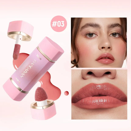  2-in-1 Liquid Blush Matte Lip Gloss Dual-purpose Liquid Blush Waterproof Multi-purpose Blush Stick Cheek Natural Blusher Cute