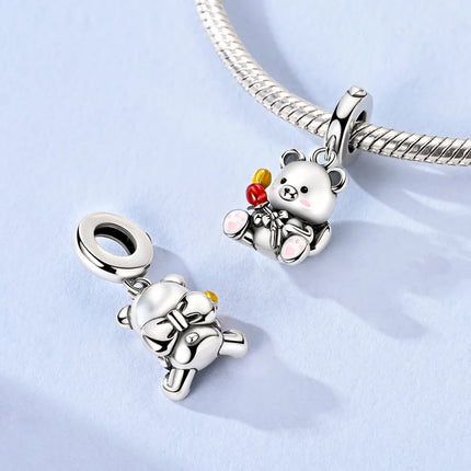 925 Sterling Silver Girl Holding Puppy Charm Love Tree of Life Fit Original 925 Bracelet For Women DIY Birthday Gift Jewelry