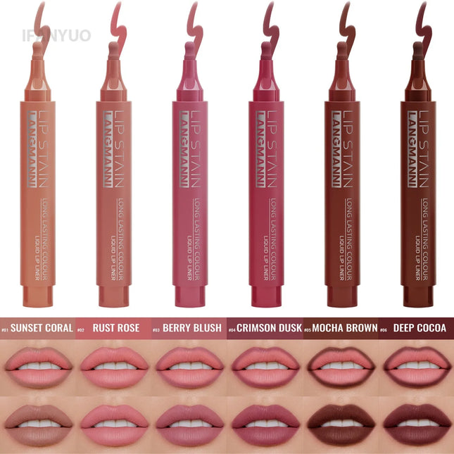 Gourd Nib Liquid Lipliner Pen Matte Waterproof Plumping Stain Quick-dry Lipstick Natural Lip Liner Marker Outline Contour Makeup