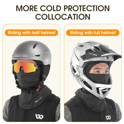 WEST BIKING Winter Warm Bicycle Balaclava Hat Full Face Windproof Bike Mask Caps Climbing Skiing Cycling Fleecr Cold-proof Hat