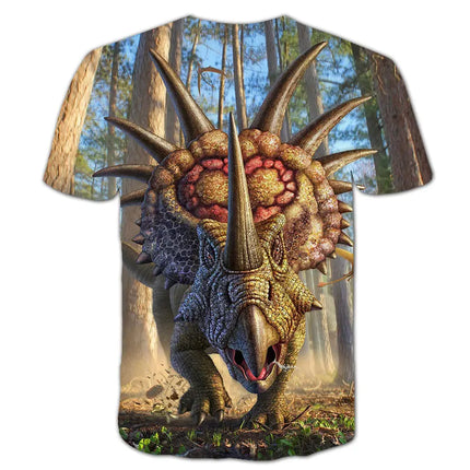 2024 Summer Children 3D Cartoon T-shirt for Boy Animal Printing Dinosaur Shark Boys T Shirt Girls Tops Tees Cartoon Kids Clothes