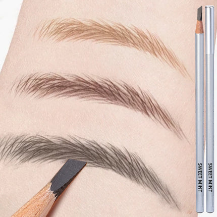 Hard Core Eyebrow Pencil with Sandpaper Long-Lasting Waterproof Permanent Makeup Eye Brow Enhancers Pencil Wild Line Brows Tint