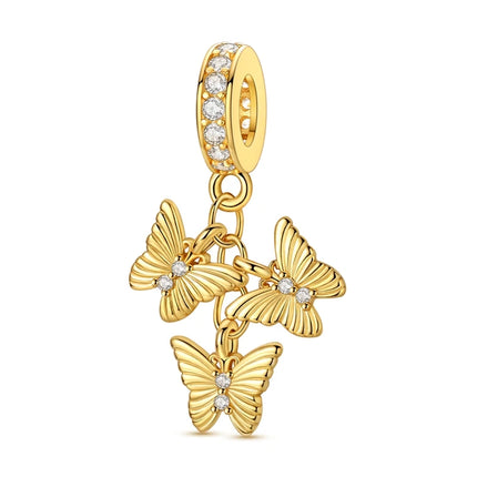 Gold Color Charms 925 Sterling Silver Original Golden Safety Chain Round Spacer Clip Charm DIY Jewelry For Women Bracelet Gift