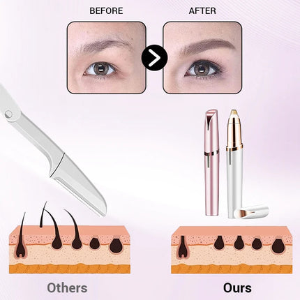 New Electric Facial Eyebrow Trimmer Lipstick Shape Painless Areas Bikini Depilator Shaver Care For Women Makeup