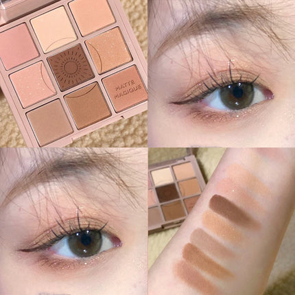 DIKALU Nine Color Eyeshadow Tray Nine Palace Grid Matte Pearl Summer Milk Tea Purple Peach Pink Fresh Niche