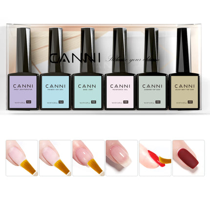6pcs/kit CANNI TPO FREE HEMA FREE Halloween Nails Color Set Dark Red Semi Permanent Soak off UV LED Gel Varnish Christmas Gift