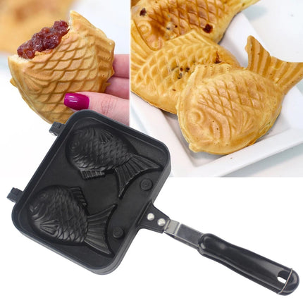 Kitchen Japanese Fish Shaped Waffle Cake Maker Pan Taiyaki 2/4 Pan Fry Pan Waffle Molds Cake Bake Dessert Cooking for Home DIY