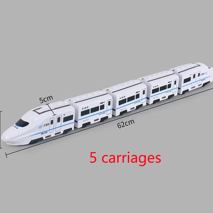 Kids DIY Simulation High Speed Railway Train Toy Car Electric Sound Light Model Train Educational Toys for Boys Girls Gift