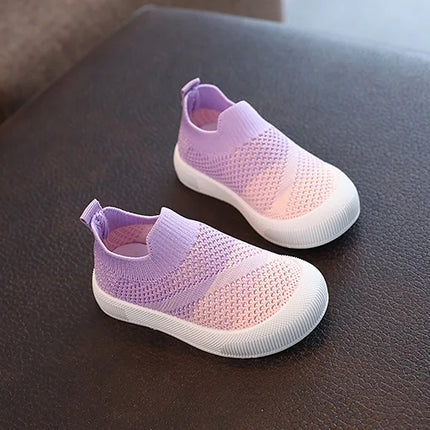 Size 20-31 Children Shoes Spring Autumn Kids Sneakers Soft Breathable Mesh Boys Slip-on Shoes Patchwork Color Girls Shoes