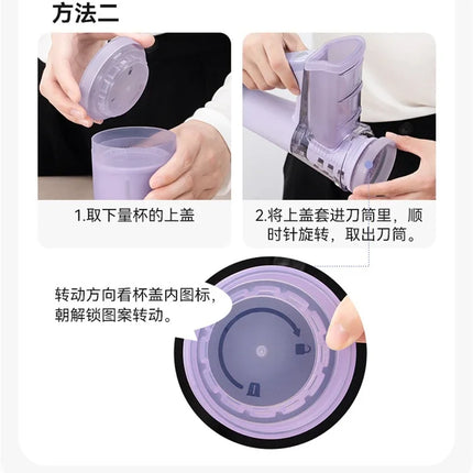 LMETJMA Electric Cheese Grater Portable Salad Maker With 4 Different Shapes of Blades 40W Electric Rotary Slicer Shredder JT363