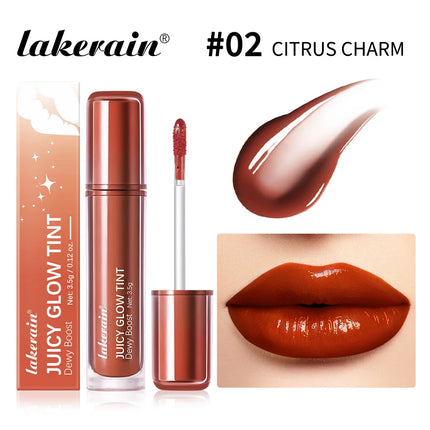 Lakerain Juicy Glow Tint Long-Lasting Mirror Shine Smooth Radiant Lip Tint Deep Moisturizing  Brightening Juicy Glow Lipstick
