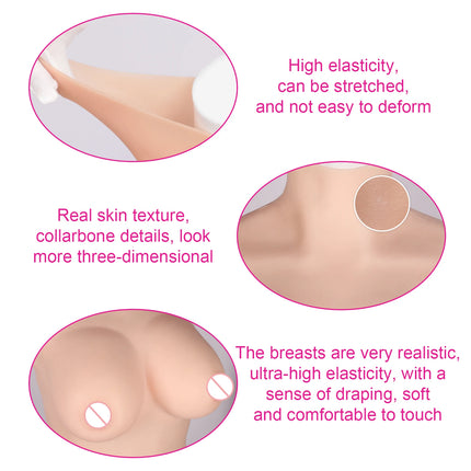 KUMIHO Silicone Bodysuit Crossdressing Cosplay Fake Boobs Breasts Forms Male to Female Transgender Body Suit Shemale Costumes