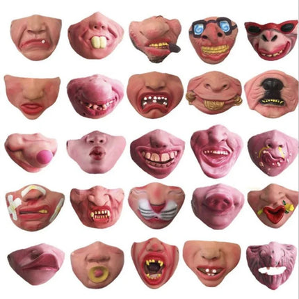 Clown Mask Cosplay Latex Props Humorous Elastic Band Horrible Scary Half Face Masks Adult Party Funny Halloween Decor Toy