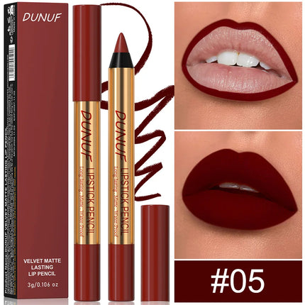 Waterproof Matte Lipliner Pencil Dark Red Contour Tint Lipstick Long Lasting Non-stick Cup Lip Liner Sexy Lips Makeup Cosmetics