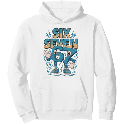 Versatile Casual Hoodie with SIX SEVEN Print Design, Boys Girls Teens Style, Cotton Sweatshirt for Outerwear in Autumn Winter