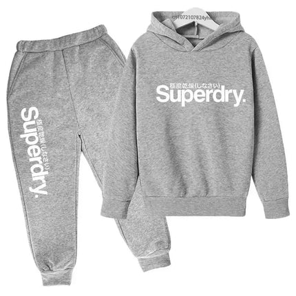 Printemps automne pull à capuche enfants tenues enfants loisirs lettre imprimer 2 pièces sweat à capuche + pantalon survêtements