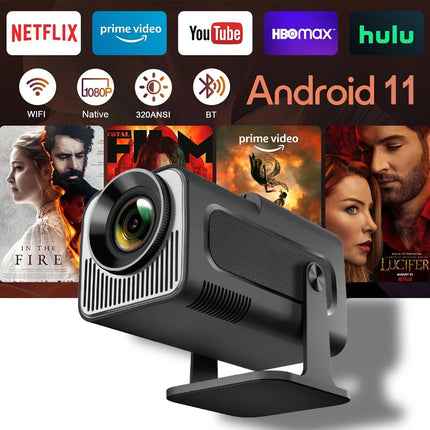 4K Android 11 Projector Native 1080P 390ANSI HY320 Dual Wifi6 BT5.0 1920*1080P Cinema portable Projetor upgrated